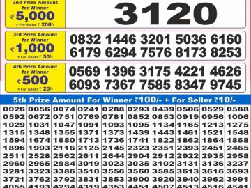 डिअर 10 लाटरी का शाम 7 बजे का रिज़ल्ट दिनांक 19.9.25 लाटरी सम्बाद टुडे