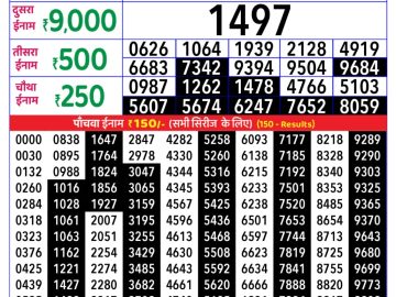 राजश्री लाटरी का दोपहर 1 बजे का रिज़ल्ट दिनांक 08.11.25 लाटरी सम्बाद टुडे