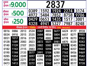 राजश्री लाटरी का रात 8 बजे का रिज़ल्ट दिनांक 13.11.25 लाटरी सम्बाद टुडे