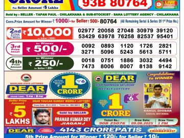 डिअर लाटरी का शाम 6 बजे का रिज़ल्ट दिनांक 12.11.25 लाटरी सम्बाद टुडे