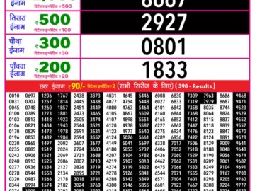 राजश्री लाटरी का दोपहर 1 बजे का रिज़ल्ट दिनांक 06.12.25 लाटरी सम्बाद टुडे